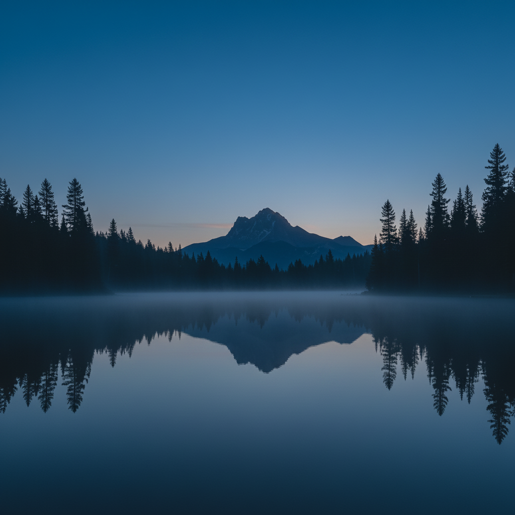 Pre-Dawn Alpine Lake Reflection