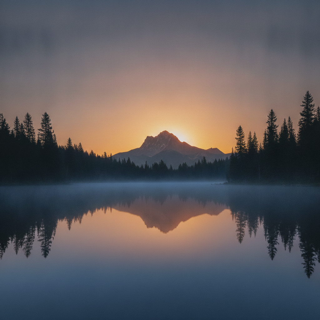 Alpine Lake at Golden Hour
