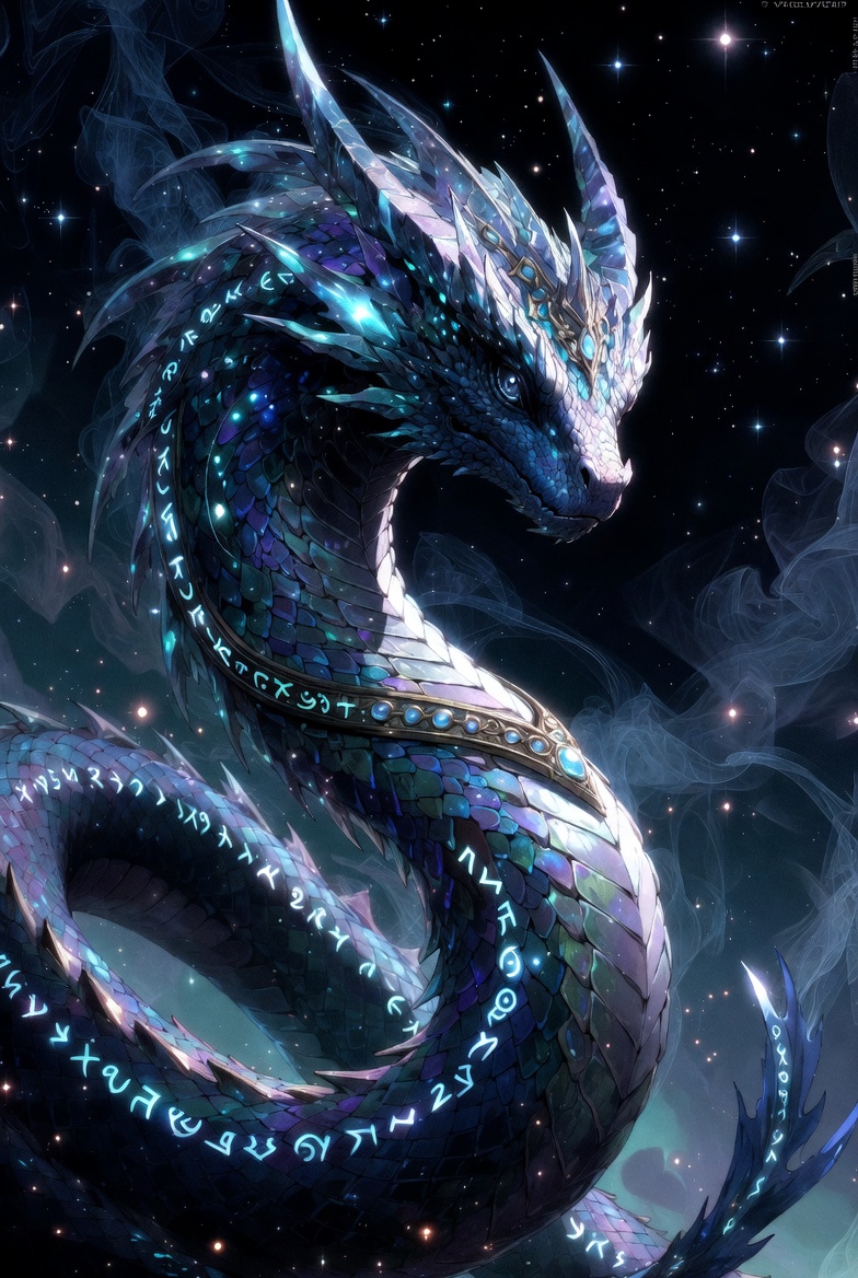 Cosmic Starlit Naga Dragon