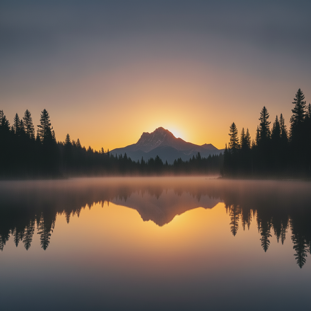 Last Light Over Alpine Lake