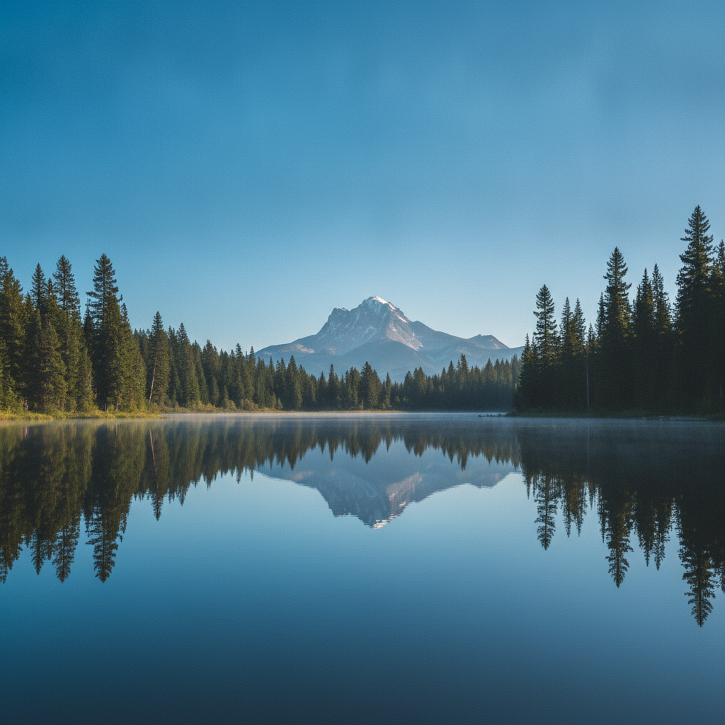 Alpine Mountain Lake with Perfect Reflection